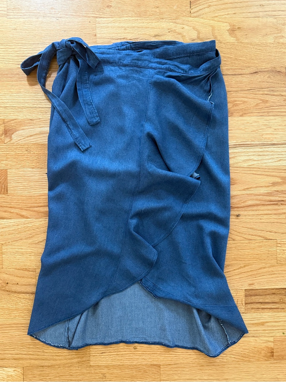 Women’s Blue Wrap Midi Skirt